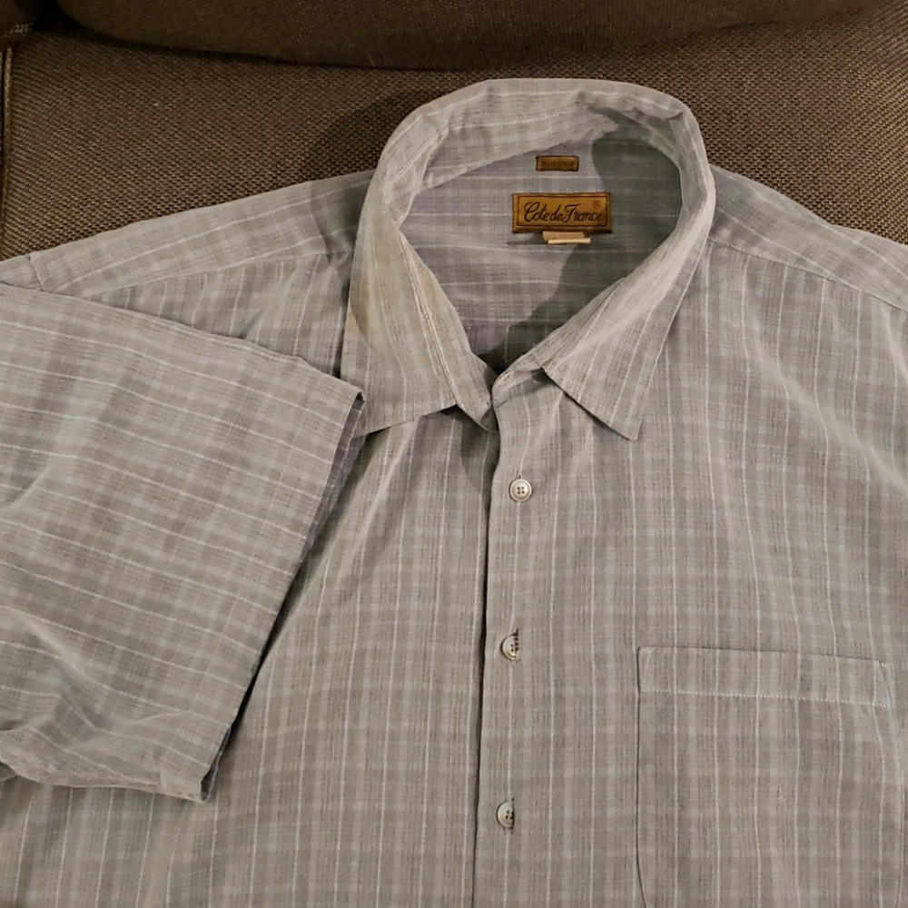 Mens  Short sleeve sueded shirt